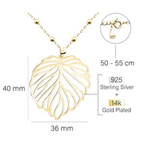 Blatt Halskette in 925 Silber
