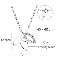 Blatt Halskette in 925 Silber