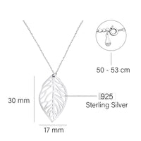 Blatt Halskette in 925 Silber