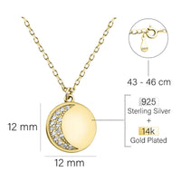 Mond Halskette in 925 Silber
