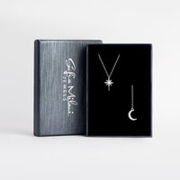 Mond Stern Halskette in 925 Silber