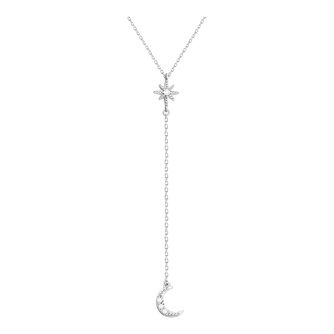 Mond Stern Halskette in 925 Silber