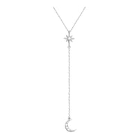 Mond Stern Halskette in 925 Silber