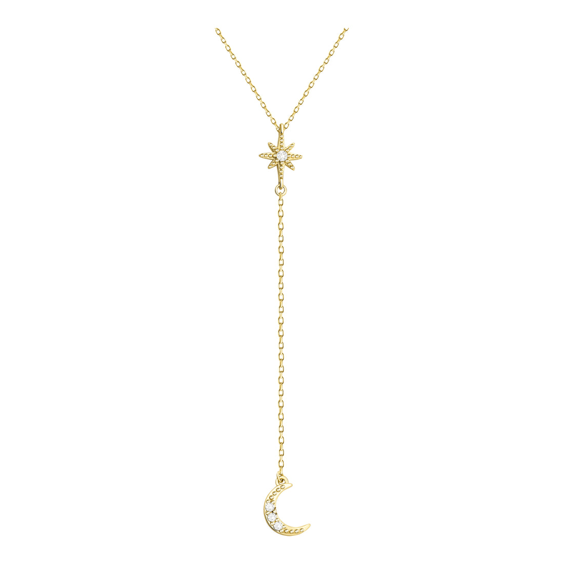 Mond Stern Halskette in 925 Silber