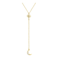 Mond Stern Halskette in 925 Silber