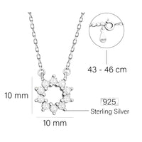 Sonne Kreis Halskette in 925 Silber
