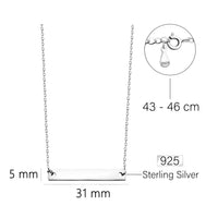 Maßenansicht von Stab Halskette in 925 Silber von Sofia Milani - N0505