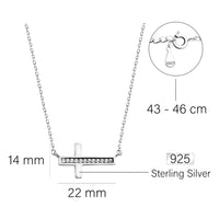 Maßenansicht von Kreuz Halskette in 925 Silber von Sofia Milani - N0506