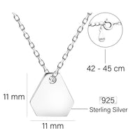 Maßenansicht von Sechseck Hexagon Halskette in 925 Silber von Sofia Milani - N0511