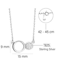 Maßenansicht von Kreis Halskette in 925 Silber von Sofia Milani - N0512