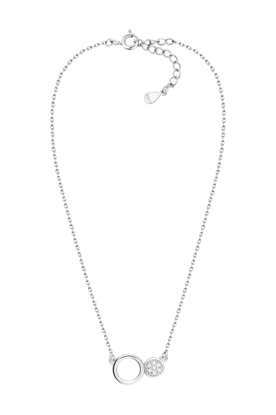 Vollansicht von Kreis Halskette in 925 Silber von Sofia Milani - N0512