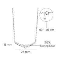 Maßenansicht von Kugel Zirkonia Halskette in 925 Silber von Sofia Milani - N0542