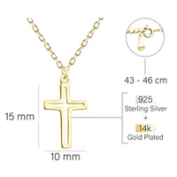 Maßenansicht von Kreuz Halskette in 925 Silber von Sofia Milani - N0551