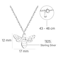 Maßenansicht von Bienen Halskette in 925 Silber von Sofia Milani - N0552