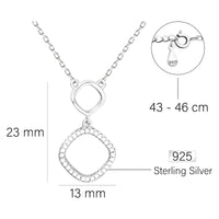 Maßenansicht von Kreis Halskette in 925 Silber von Sofia Milani - N0554