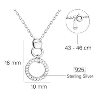 Maßenansicht von Kreis Halskette in 925 Silber von Sofia Milani - N0556