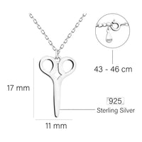Maßenansicht von Scheren Halskette in 925 Silber von Sofia Milani - N0558