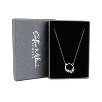 Boxansicht von Kreis Zirkonia Halskette in 925 Silber von Sofia Milani - N0560