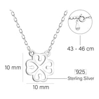 Maßenansicht von Kleeblatt Halskette in 925 Silber von Sofia Milani - N0564
