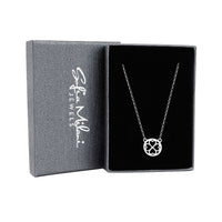 Boxansicht von Kreis Kleeblatt Halskette in 925 Silber von Sofia Milani - N0566