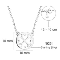 Maßenansicht von Kreis Kleeblatt Halskette in 925 Silber von Sofia Milani - N0566