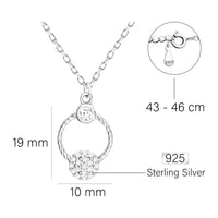 Maßenansicht von Kreis Halskette in 925 Silber von Sofia Milani - N0570