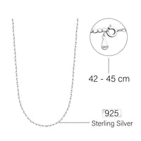 Maßenansicht von Glieder Ketten Halskette in 925 Silber von Sofia Milani - N0576