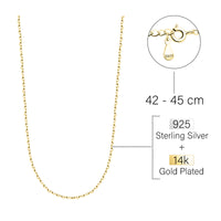 Maßenansicht von Glieder Ketten Halskette in 925 Silber von Sofia Milani - N0577