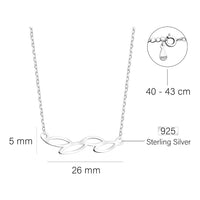 Maßenansicht von Blatt Halskette in 925 Silber von Sofia Milani - N0580