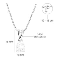 Maßenansicht von Zirkonia Halskette in 925 Silber von Sofia Milani - N0582