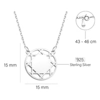 Maßenansicht von Ornament Kreis Halskette in 925 Silber von Sofia Milani - N0594
