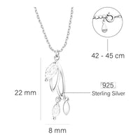Maßenansicht von Blatt Halskette in 925 Silber von Sofia Milani - N0596