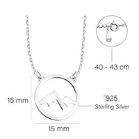 Maßenansicht von Berg Halskette in 925 Silber von Sofia Milani - N0602
