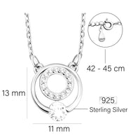 Maßenansicht von Kreis Halskette in 925 Silber von Sofia Milani - N0608