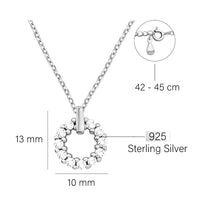 Maßenansicht von Kreis Halskette in 925 Silber von Sofia Milani - N0612