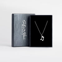 Boxansicht von Achtel Musik Note Halskette in 925 Silber von Sofia Milani - N0628