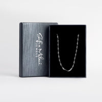 Boxansicht von Singapur Kette Halskette in 925 Silber von Sofia Milani - N0636