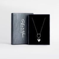 Boxansicht von Herz Kreis Halskette in 925 Silber von Sofia Milani - N0642