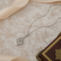 CloseUp Ansicht von Blatt Blumen Halskette in 925 Silber von Sofia Milani - N0646