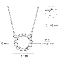 Maßenansicht von Kreis Halskette in 925 Silber von Sofia Milani - N0648