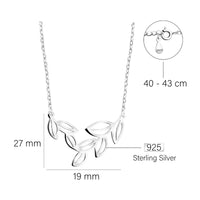 Maßenansicht von Blatt Halskette in 925 Silber von Sofia Milani - N0654