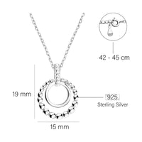 Maßenansicht von Kugel Kreis Halskette in 925 Silber von Sofia Milani - N0658