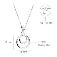 Maßenansicht von Kreise Halskette in 925 Silber von Sofia Milani - N0660