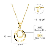 Maßenansicht von Kreise Halskette in 925 Silber von Sofia Milani - N0661