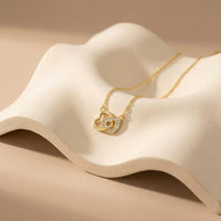 CloseUp Ansicht von Doppeltes Herz Halskette in 925 Silber von Sofia Milani - N0665