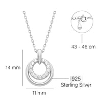 Maßenansicht von Kreis Halskette in 925 Silber von Sofia Milani - N0668