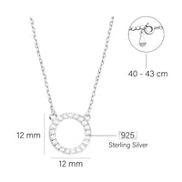 Maßenansicht von Kreis Halskette in 925 Silber von Sofia Milani - N0670