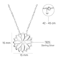 Maßenansicht von Blumen Halskette in 925 Silber von Sofia Milani - N0676