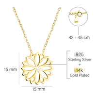 Maßenansicht von Blumen Halskette in 925 Silber von Sofia Milani - N0677
