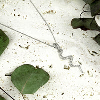 CloseUp Ansicht von Schlangen Halskette in 925 Silber von Sofia Milani - N0680
